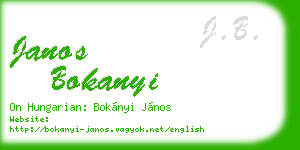 janos bokanyi business card